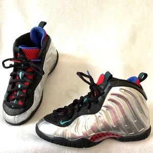 Nike Little Posite One PS Metallic Silver Dusty Cactus Kids Foamposite Sz 13C